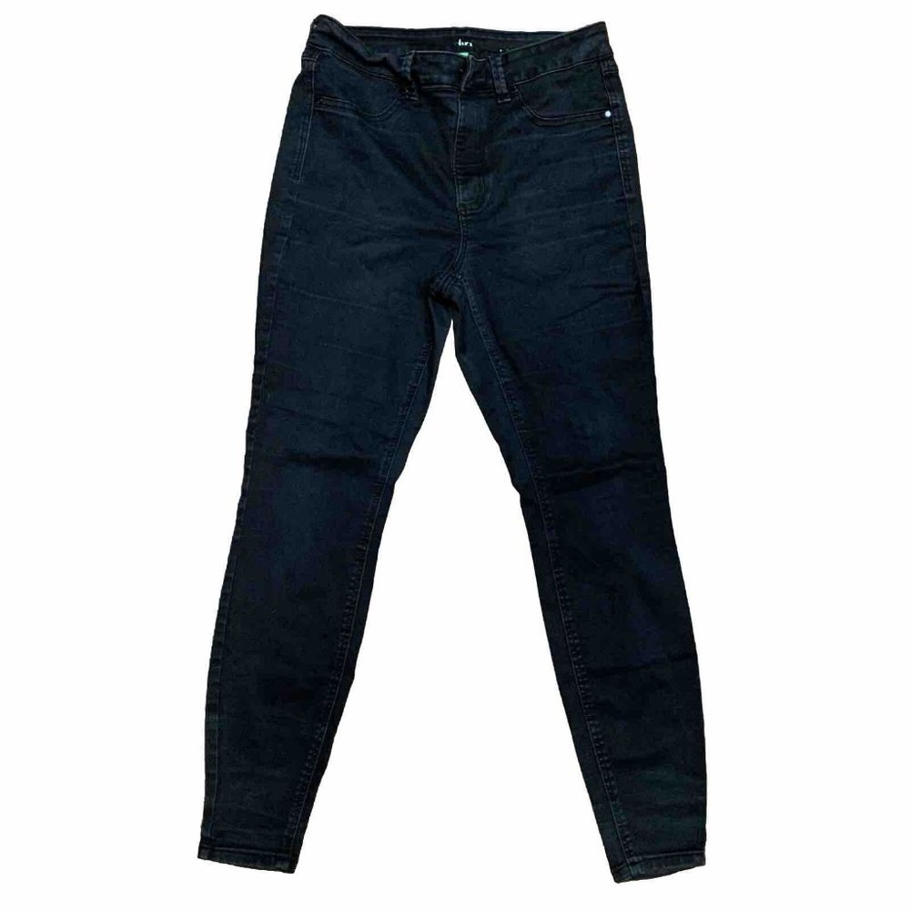 Dip Women's Slim Skinny Jeans Black Pockets Dark Wash Mid Rise Denim 12